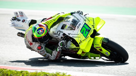 Franco Morbidelli bovenaan Vrije Training 1 in Misano