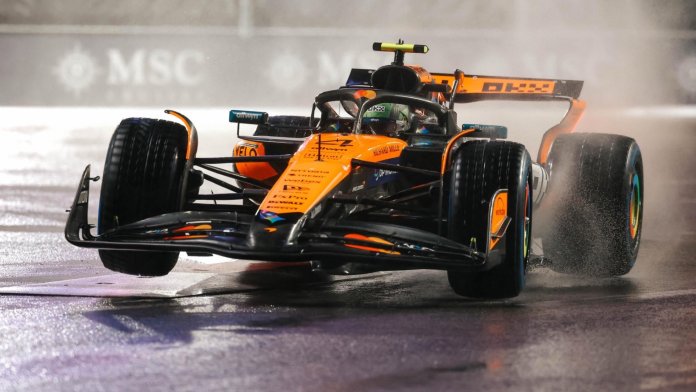 Lando Norris domina las condiciones de mojado y logra la pole en Las Vegas
