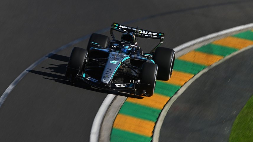 George Russell takes pole position in Australia as Max Verstappen crashes out in Q1