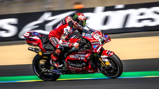 Francesco Bagnaia takes his first pole position this season in Le Mans