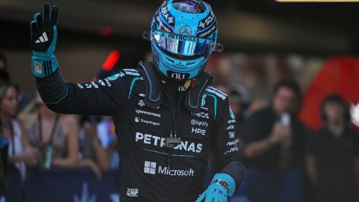 Russell reacts on his surprising pole position in Austria