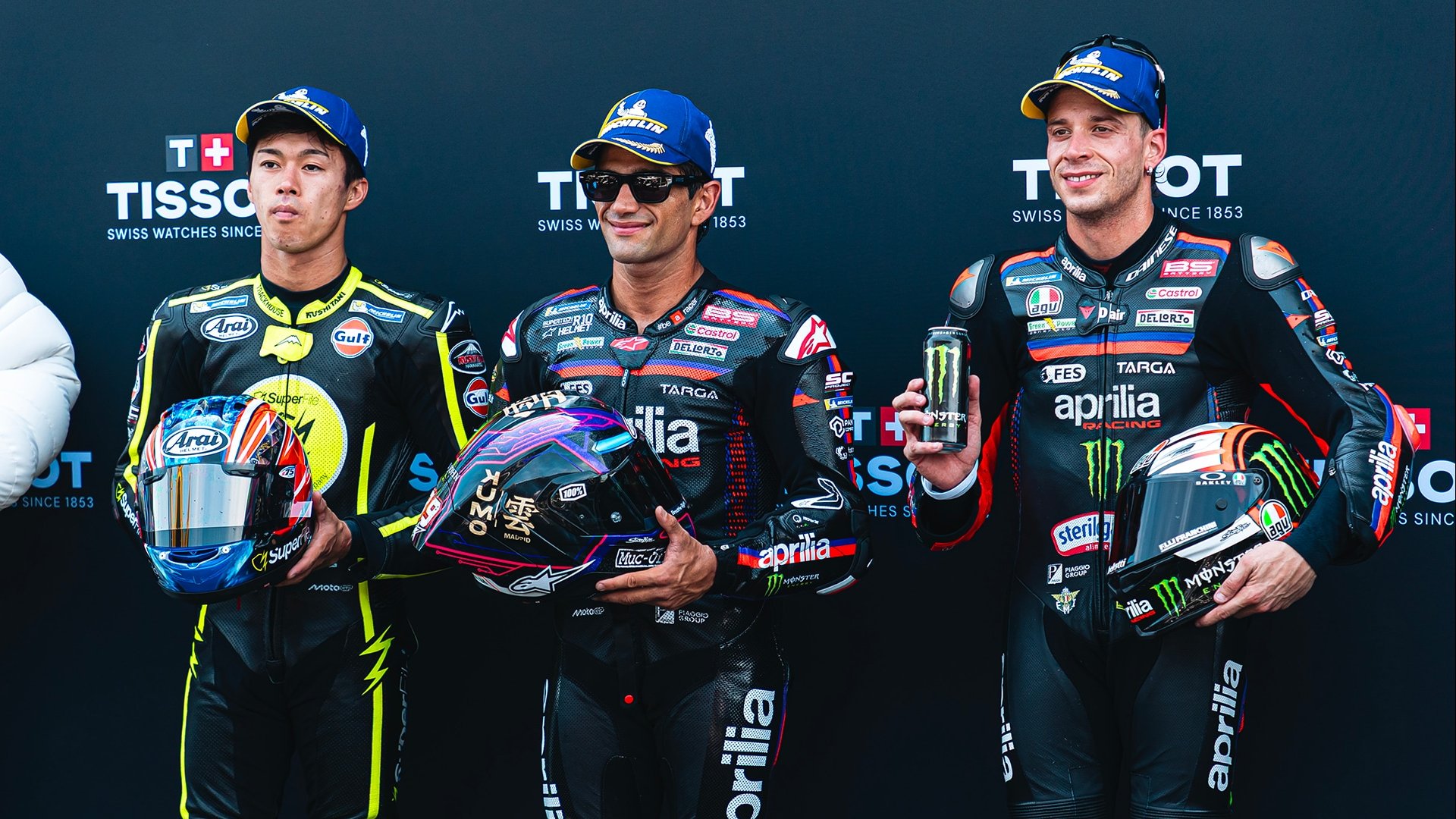 Jorge Martin celebrating his victory at the Silverstone Sprint.